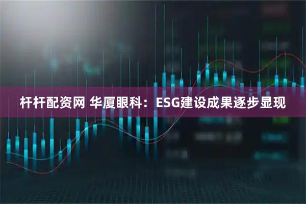 杆杆配资网 华厦眼科：ESG建设成果逐步显现