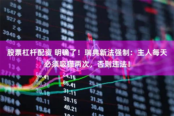 股票杠杆配资 明确了！瑞典新法强制：主人每天必须吸猫两次，否则违法！